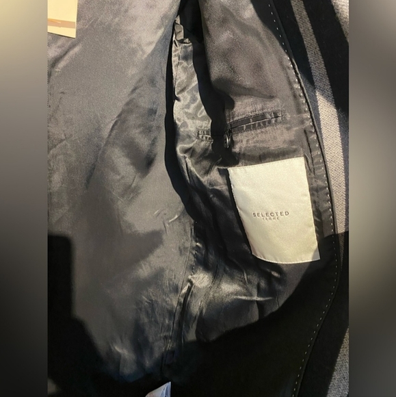 NWT SELECTED FEMME NWT Cocoana Oversized Wool Blend Stripe Coat Size Eu 38 - Picture 11 of 12